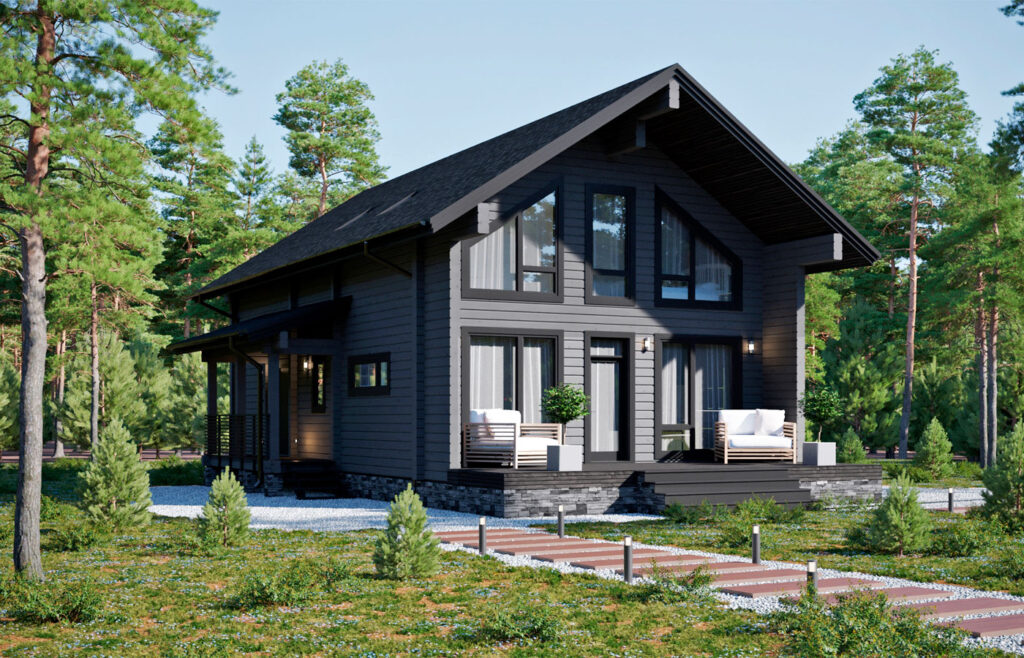 проект дом из клееного бруса Блэкхаус от ВДК в Москве