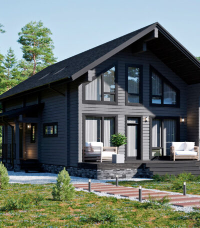 проект дом из клееного бруса Блэкхаус от ВДК в Москве