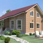 Проект дома из клееного бруса от ВДК Фиеста 140 кв.м + навес 29 кв.м