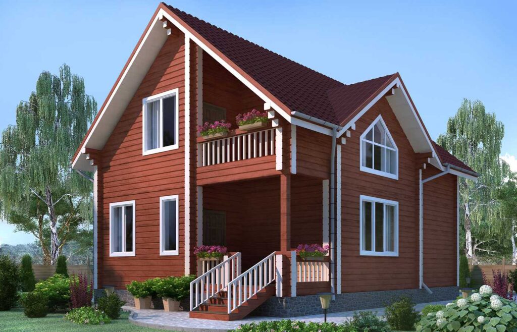 проект дома из клееного бруса в Москве Журавль 156 кв м от вдк