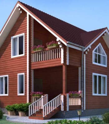 проект дома из клееного бруса в Москве Журавль 156 кв м от вдк