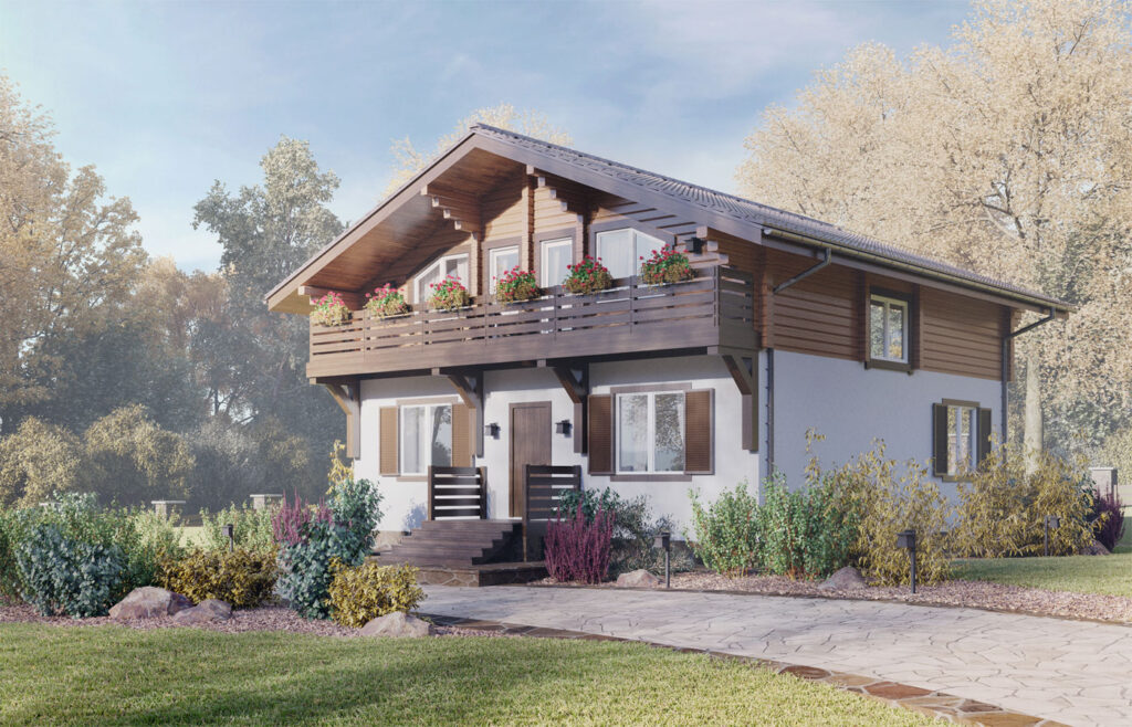 проект дом из клееного бруса Шале от ВДК в Москве