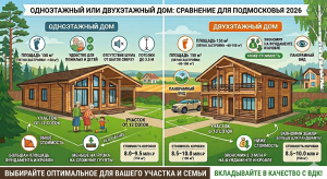 Одноэтажный или двухэтажный дом: что выгоднее в Подмосковье в 2026