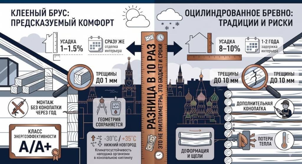 Почему клееный брус умнее