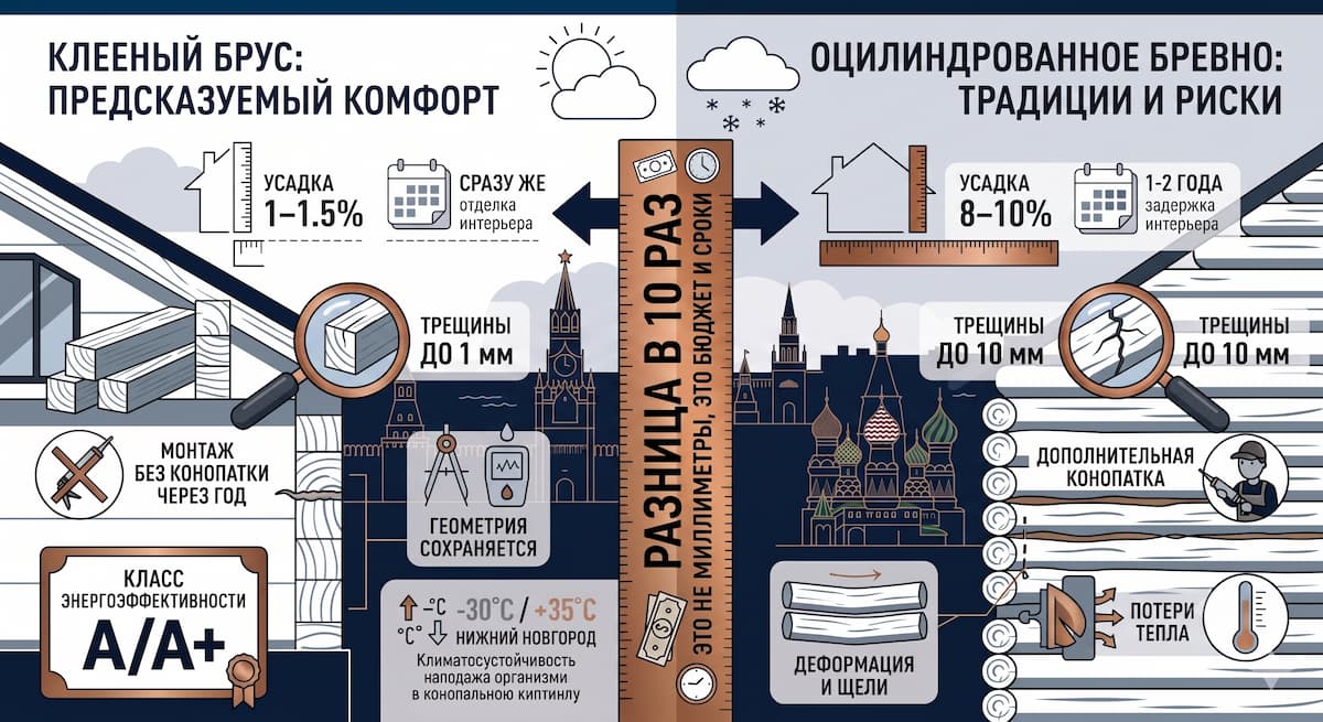 7 фактов, которые экономят ваши деньги 1 Почему клееный брус умнее